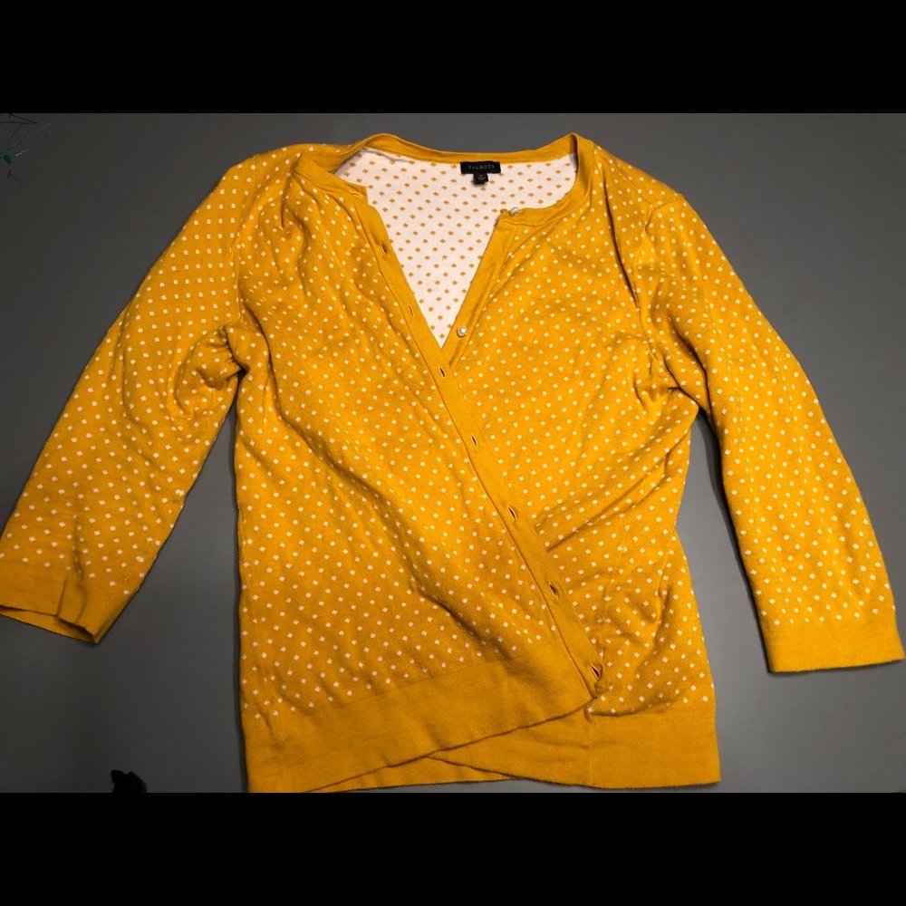 Talbots polka dot cardigan